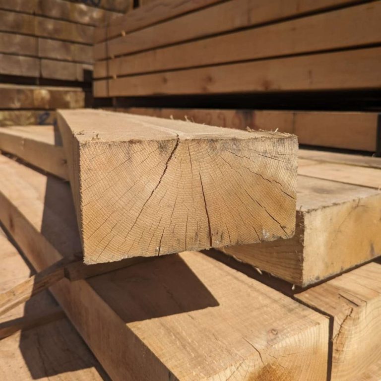 Oak railway sleepers