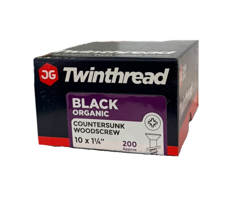 Twinthread Black Organic Countersunk Screws